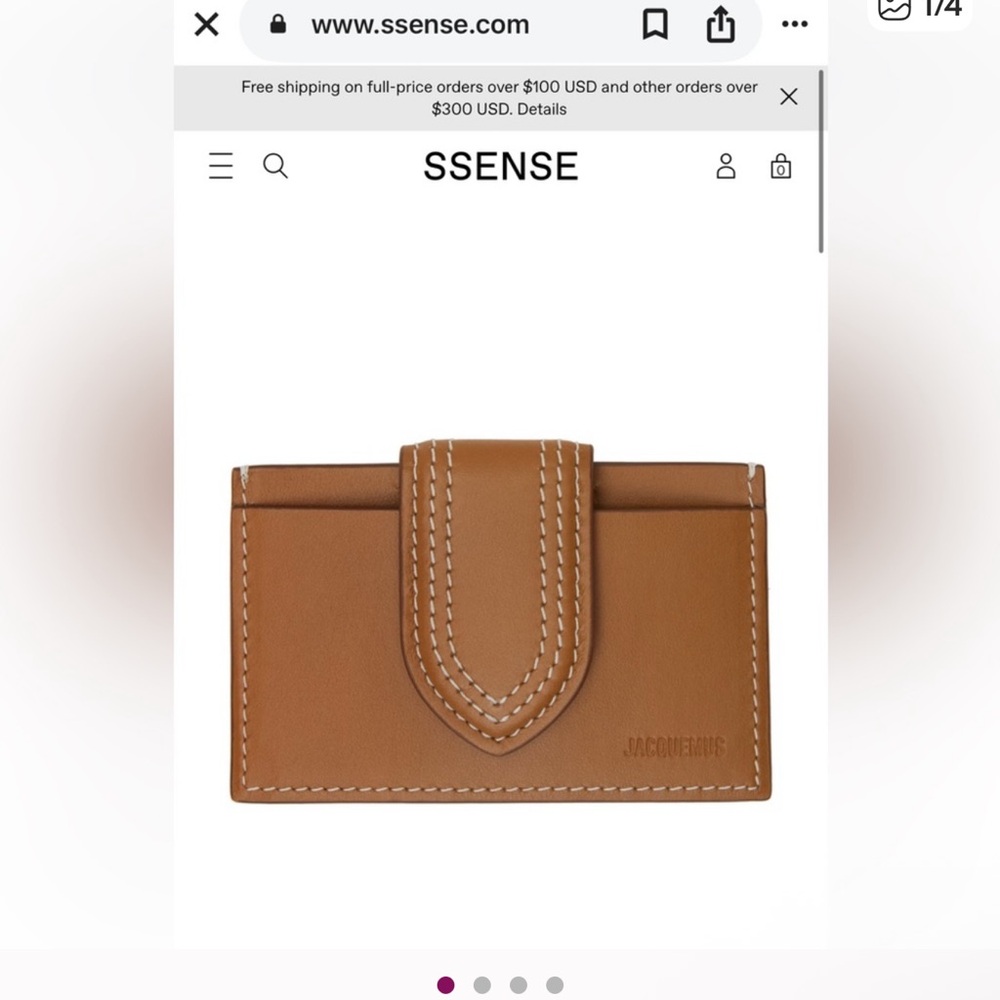 Jacquemus Tan Leather Card Holder